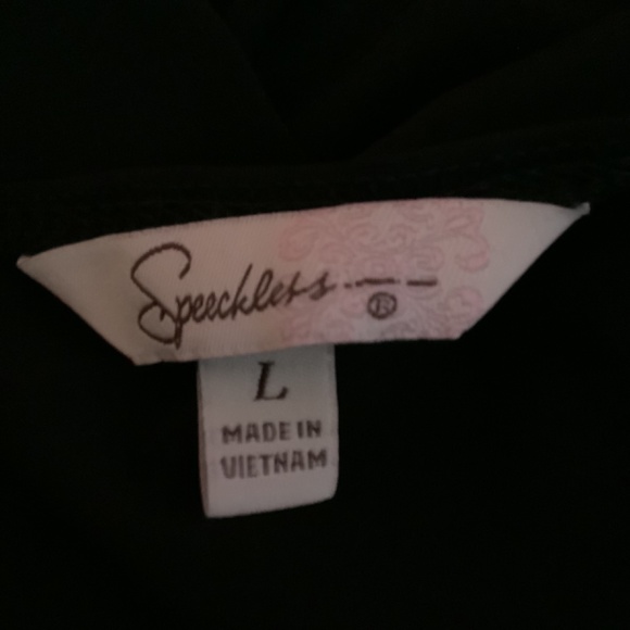 Women’s Speechless Black/white Peplum Top Size L - Picture 15 of 15